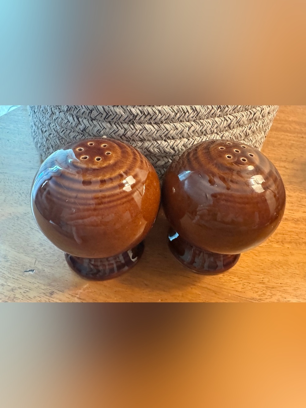 Homer Laughlin Fiesta Salt and Pepper Shakers Chocolate Brown